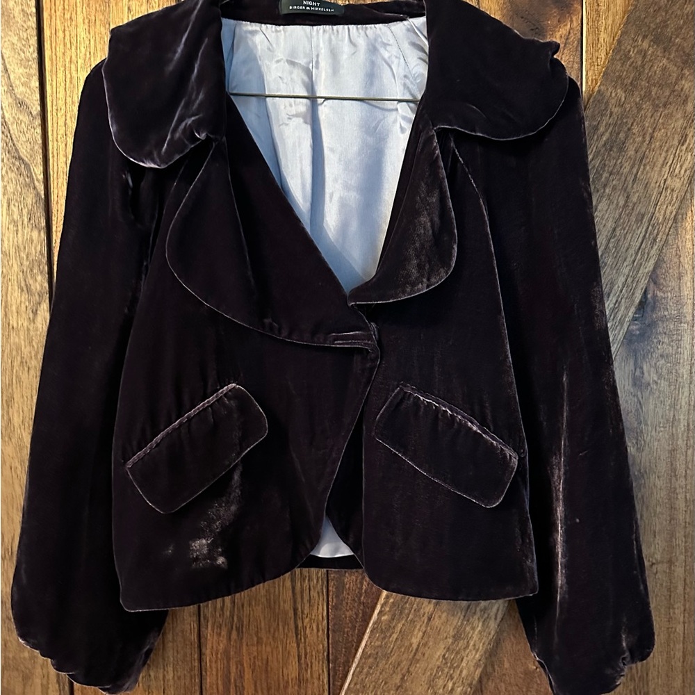 Rayon and silk velvet violet evening jacket  size 38